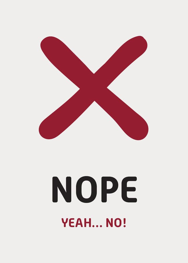 Nope Voting Card back