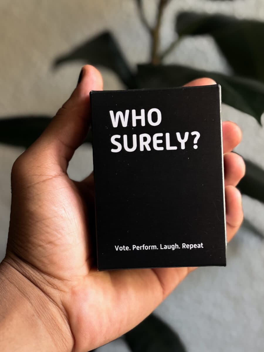 Who Surely? game box (placeholder — real product photo coming soon)